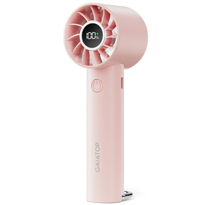 Portable Mini Fan, Handheld Fan with LED Display & Flashlight, 3 Speeds 2000mAh USB Rechargeable Battery Fan
