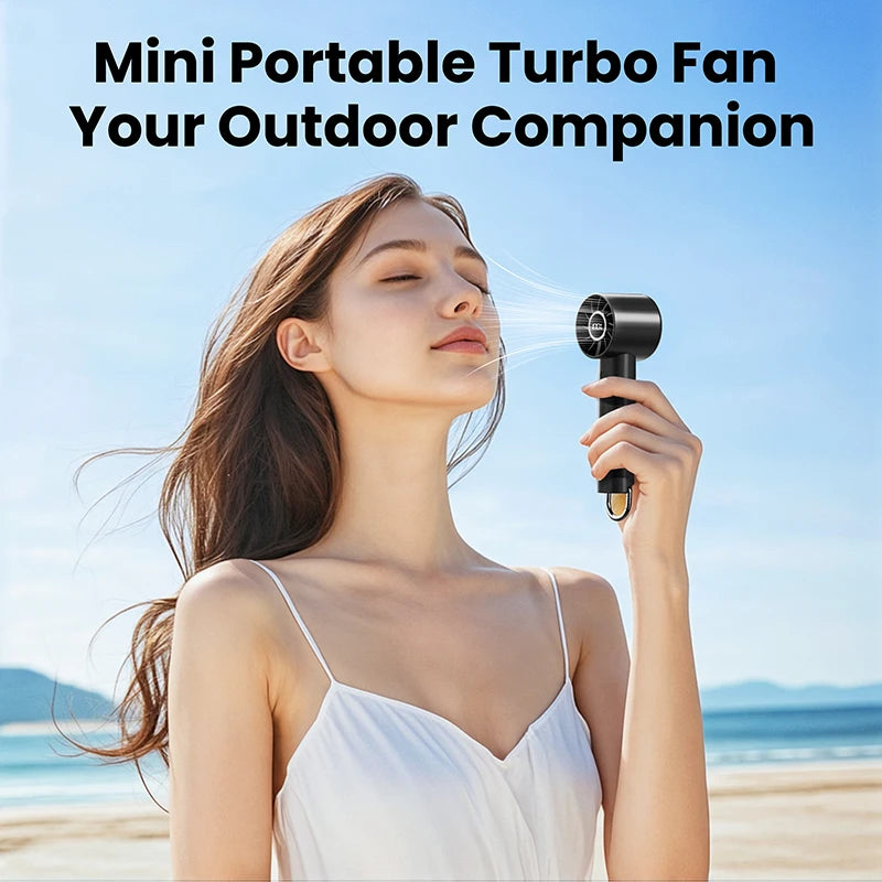 Portable Mini Fan, Handheld Fan with LED Display & Flashlight, 3 Speeds 2000mAh USB Rechargeable Battery Fan